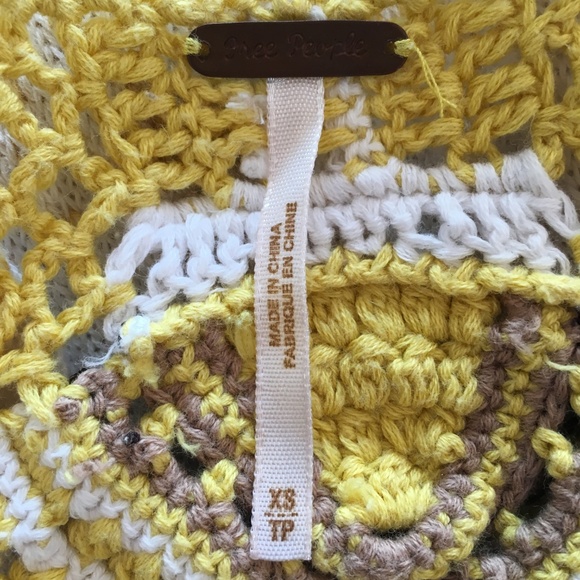 [FREE PEOPLE] Crochet Knit Beaded Lace Tank Top XS - Picture 4 of 5